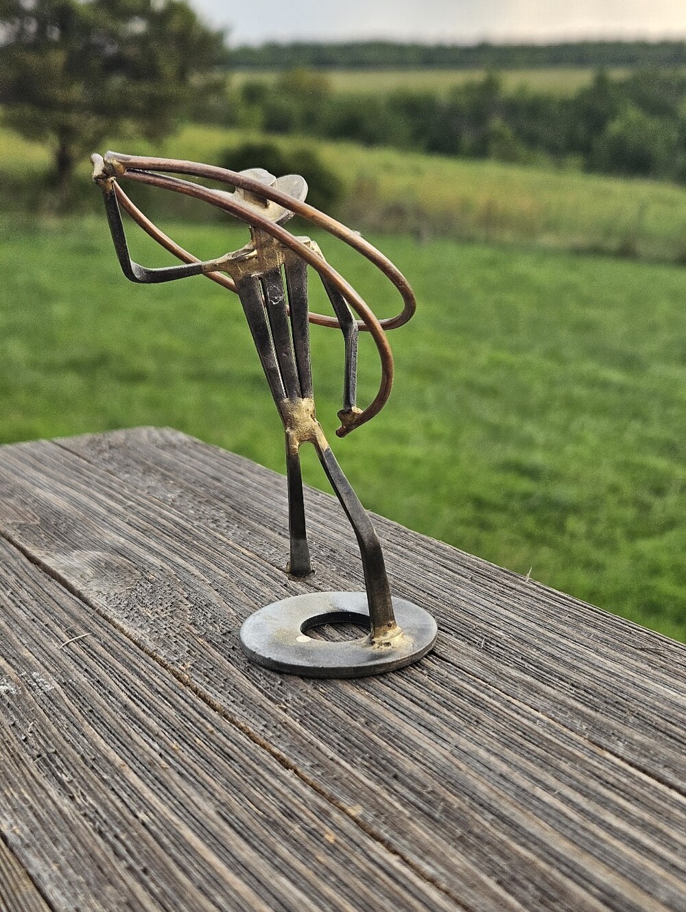 COWBOY ROPING WESTERN Metal Art Sculpture Welded Scrap Folk Art Figurine